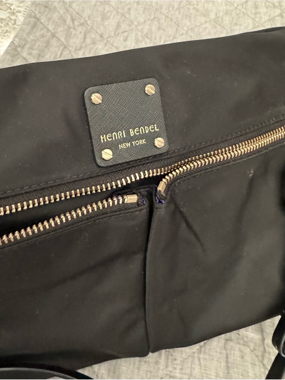 henri bendel Black Crossbody Bag with Gold Hardware
